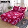 Print Soft Bed Skirt Home Bedroom Double Layers Bed Skirt Bedsheet Bed Cover Skirt Non-slip Mattress Cover Couvre Lit Bedspread