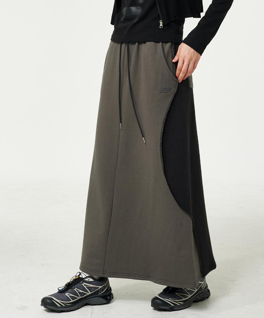 PEACE MAKER Ex Raw Maxi Skirt (Charcoal)