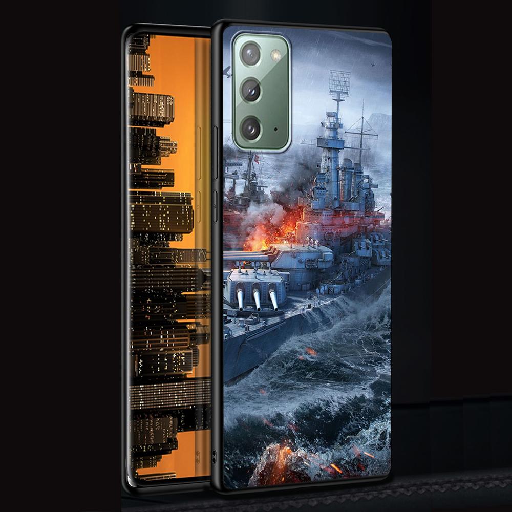 Tanks Fighter Warship Case for Samsung Galaxy Note 20 Ultra 10 Lite 9 8 A53 A52 A12 S22 S21 FE S20 Plus TPU Black Phone Cover
