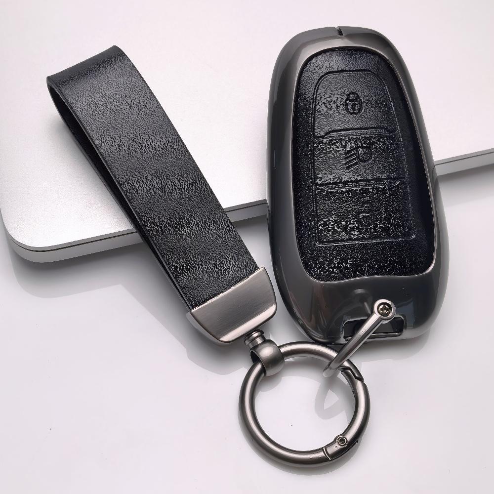 Zinc Alloy Leather Car Key Case Cover For Peugeot 208 2008 308 3008 508 408 307 4008 Citroen C3 C4 C5 C6 C8 Keychain Accessories