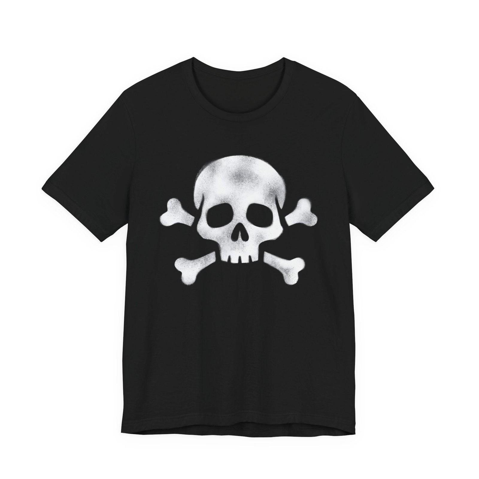 Skull & Crossbones T-Shirt | Pirate Jolly Roger Distressed Graffiti Graphic Tee S