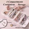 Travel Toiletry Bag 4 Detachable Clear Multi Compartment Hanging Makeup Bag Leather 4 In 1 Roll Up Large Capacity Compact Foldable Cosmetic Bag