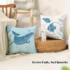 Summer Ocean Series Throw Pillow Covers: Marine Life Shell Seahorse Turtle Print Throw Pillow Covers Set Of 4 - Zipper Closure,