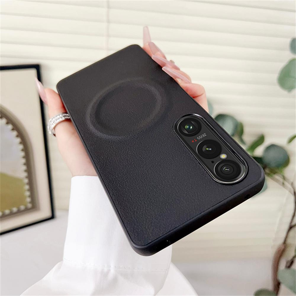 

For Sony Xperia 1 VI Case Compatible with MagSafe PU+TPU Phone Back Cover White