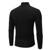 Frühlings- und Herbst Herren Slim Fit Stehkragen Basic-Shirt, Langarm-T-Shirt mit hohem Kragen, Lässiger vielseitiger einfarbiger Pullover