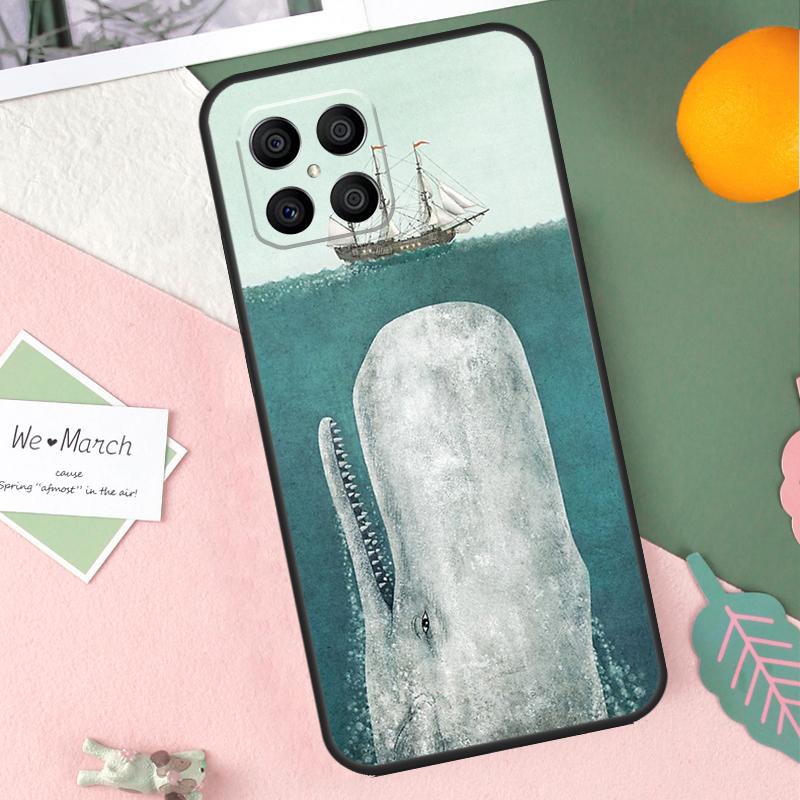 Cartoon Whale Case For Honor 90 50 70 Lite X9b X9a X8b X8a X8 X9 X9c Honor 200 Pro Magic 7 5 6 Lite Cover