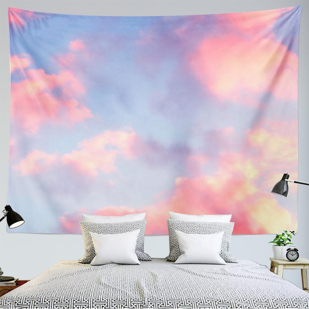 Oil painting landscape tapestry moon cloud wall hanging Kawaii room hippie land girl bedroom aesthetic tapestry decoration