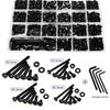1060pcs M2 M3 M4 M5 Hex Socket Screw Set Carbon Steel Flat Round Cap Head Screws Bolts and Nuts Assortment Kit with Storage Box