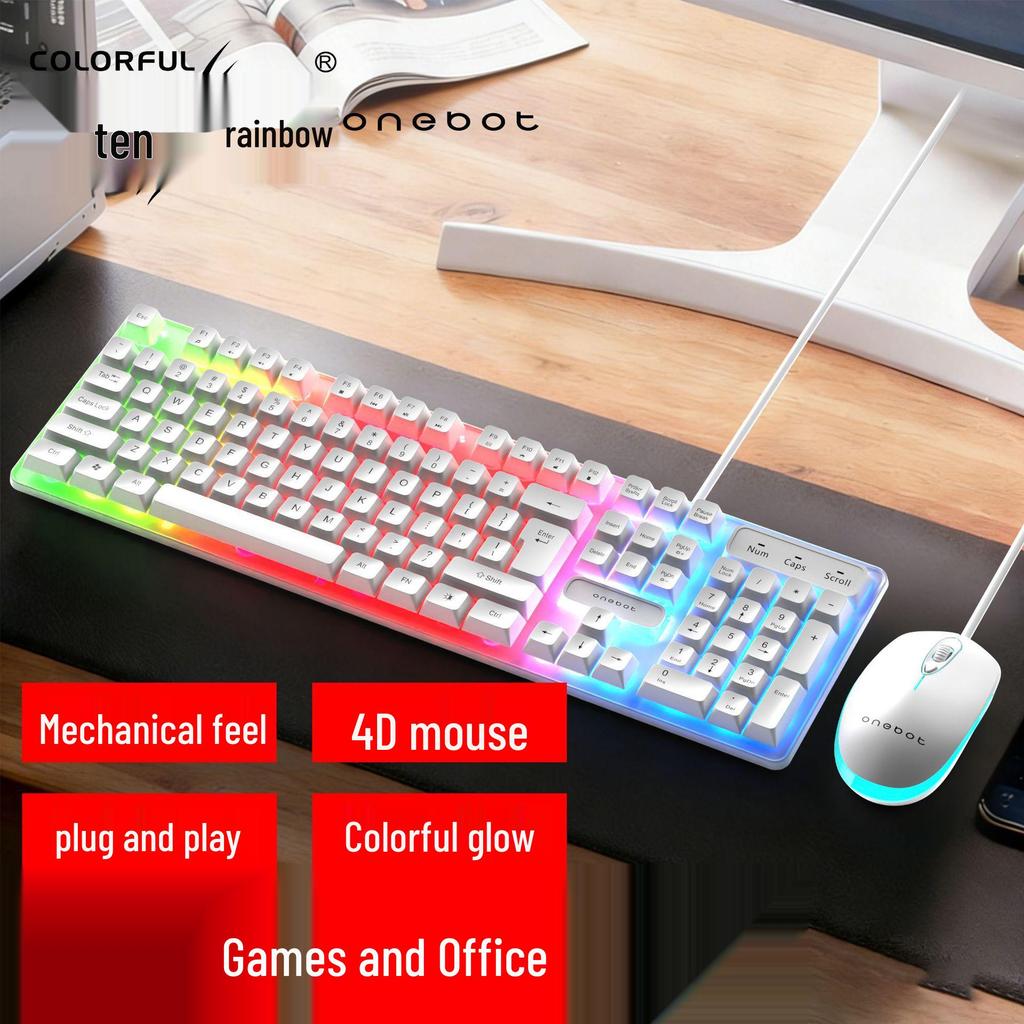 Seven-Color Luminous G100 Wired USB Gaming Keyboard
