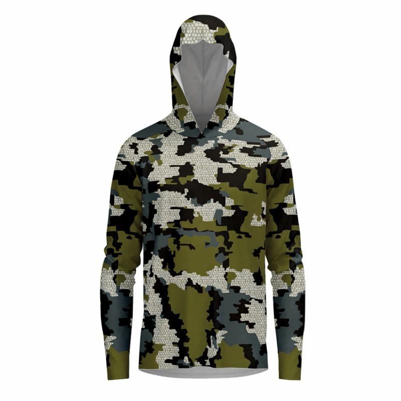Mens Camo Fishing Hoodie UV Protection
