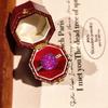 Fashion Female Rings  Sterling Silver Octagonal Millennium Rose Cutting Zircon Rings for Women Promise Love Wedding