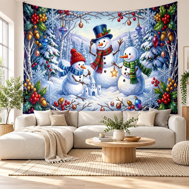 Christmas Printed Tapestry Wall Hanging For Bedroom Living Room Wall Decor Holiday Gift