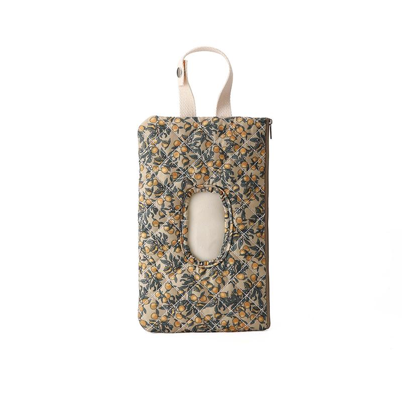 

1Pc Quilted Diaper Wipe Pouch Portable Mommy Bag Refillable Floral Baby Wipe Holder For Travel Stroller Daily Casual