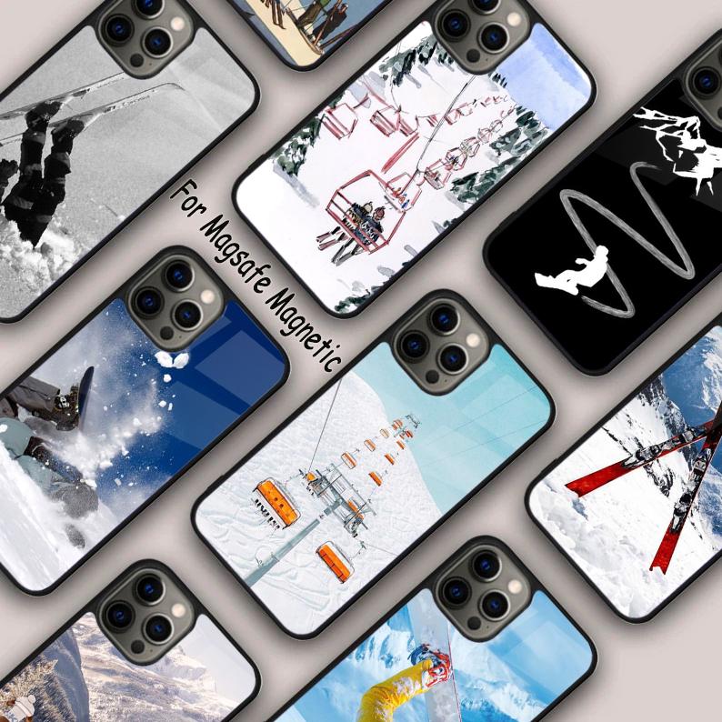 Ski Neige Snowboard Magnetic Phone Case For APPLE iPhone 17 Air 16 14 13 12 Pro Max 15 Plus Wireless Charge With MagSafe Cover
