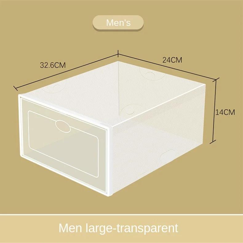 Shoe Organizer Stackable Shoe Storage Boxes Drawer Type Front Opening Shoe Rack Organizer Cabinet Shoes Container Thick Plastic