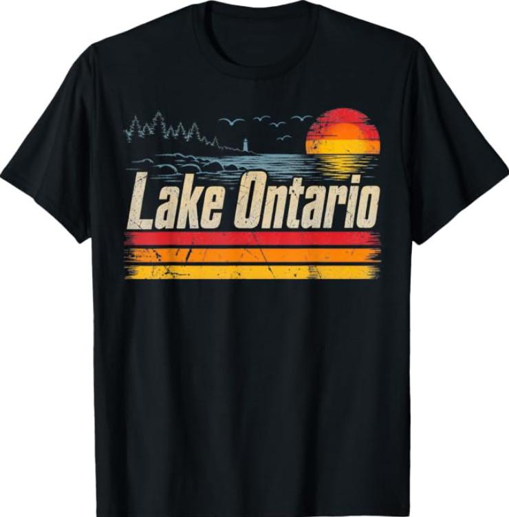Retro Sunset Lake Ontario T-Shirt