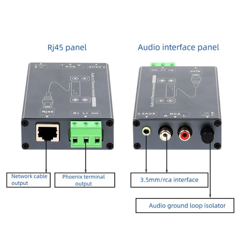 3.5mm Jacks To RCAs Plugs Stereo Sound Extender Cat5e Cat6 Cable for Enhances Sound Quality In Home Theater Environment