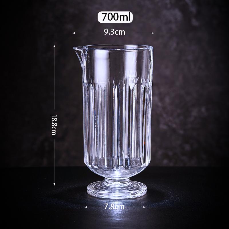

Extra Large Capacity Thickened Tempered Glass Cup Durable 700ml Tall Stem Bartender Cocktail Mixer Stirring Cup 1PCS