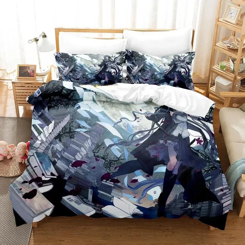 New Bungaku Shoujo Bedding Set Single Twin Full Queen King Size Bed Set Adult Kid Bedroom Duvet Cover Sets Kawaii Bed Sheet Set