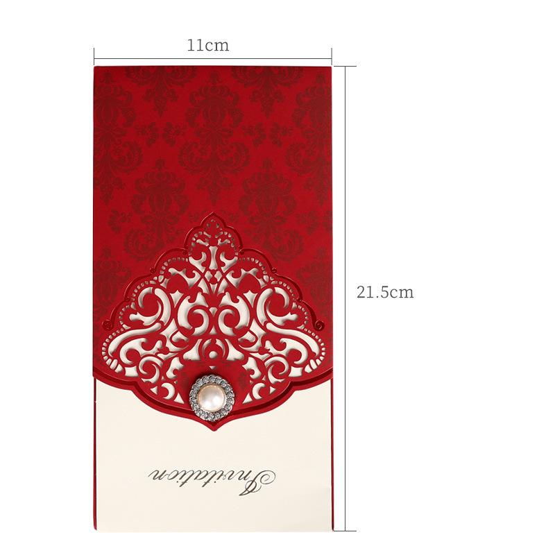 Elegant European Laser-Cut Pearl Greeting Card with Printable Invitation Page