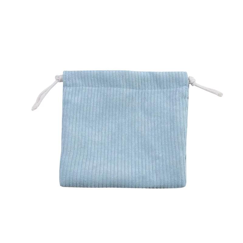 Women's Outdoor Travel Solid Color Portable Headphones Data Cable Drawstring Storage Bag Pocket Cosmetic Bag