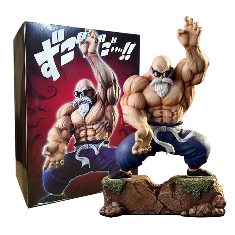 GK Anime 25cm Master Roshi Action Figure Ornament Combat Posture Muscle Kame Sennin Statue PVC Collection Model Toys