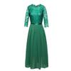 European Chiffon and Lace Round Neck Evening Dress for Women