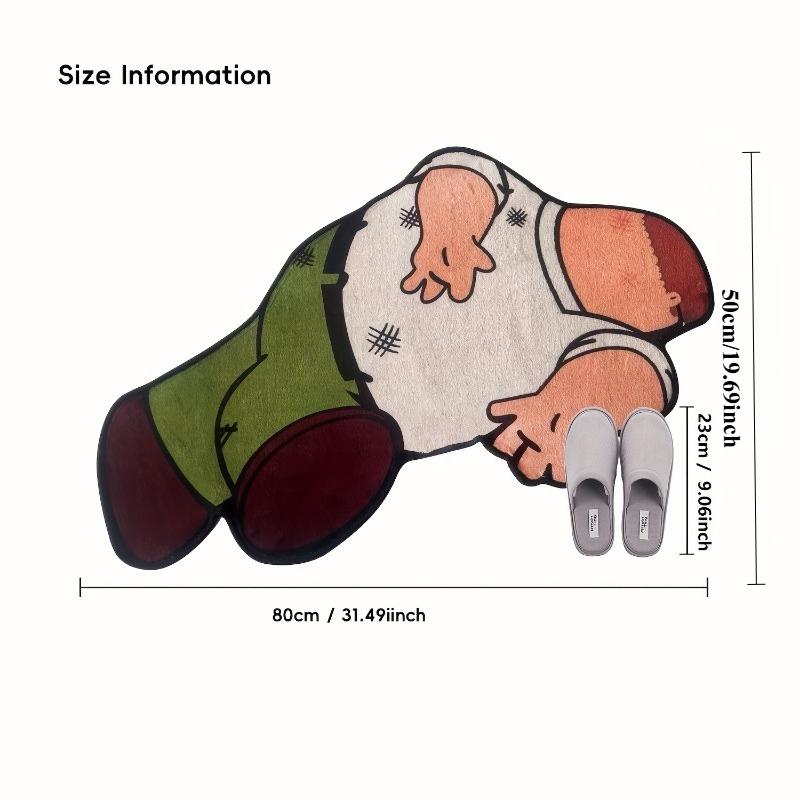 

1pcs Faux Velvet Carpet Bathroom Mat Non Slip Absorbent Bedroom Rug Cartoon Design Decor for Home Household Supplies