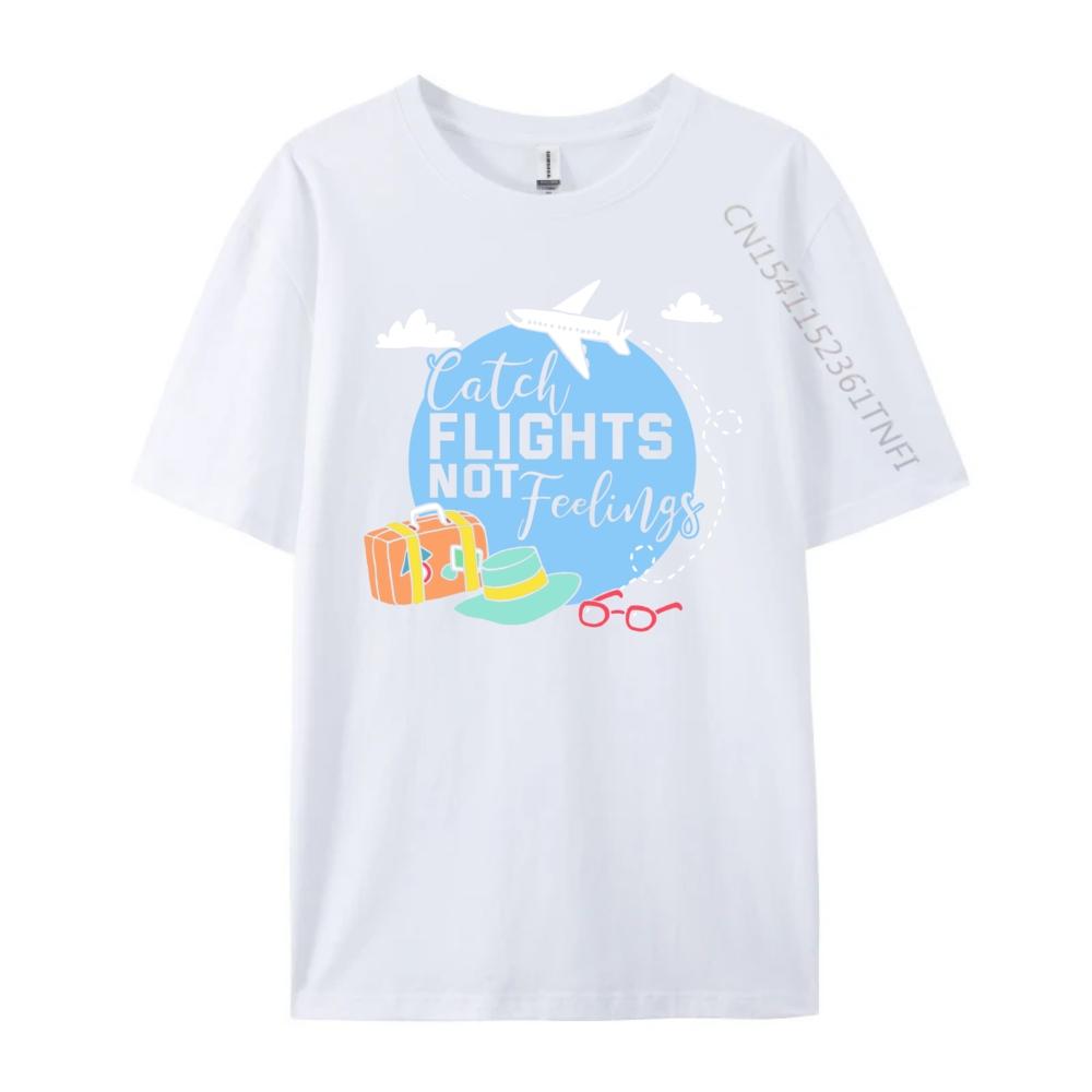 Flights Not Feelings Stewardess Flight Attendant T Shirt Men 100 Cotton Gifts For Men