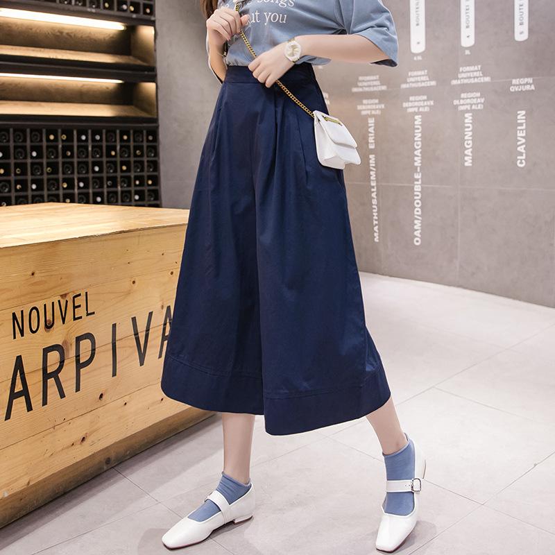 

Женские укороченные кюлоты с широкими штанинами, утягивающие фигуру - Стильный летний драпированный дизайн 2022 One Size синий