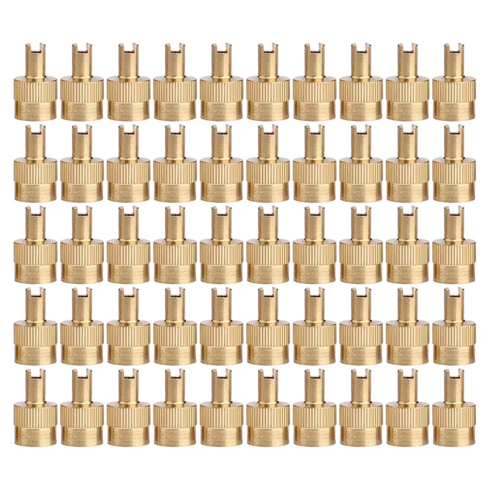 

50 шт. Колпачки штока клапана со шлицем Металлические медные колпачки клапана со шлицем Универсальные колпачки штока клапана со шлицем Автомобильные аксессуары золотой