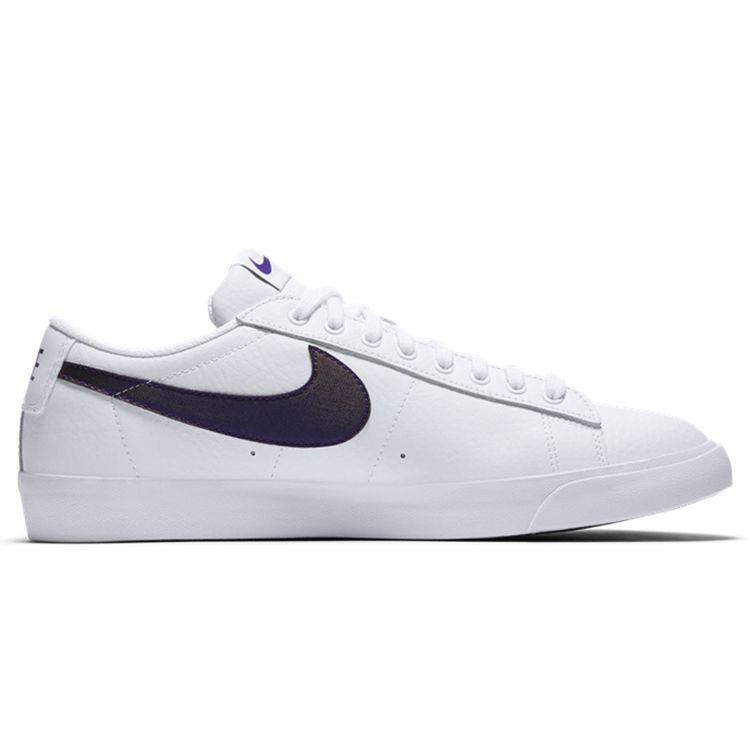 Nike Blazer Prm Su19 Casual Durável Tênis de Skate Cano Baixo Masculino Tênis Branco Roxo BQ7460-100