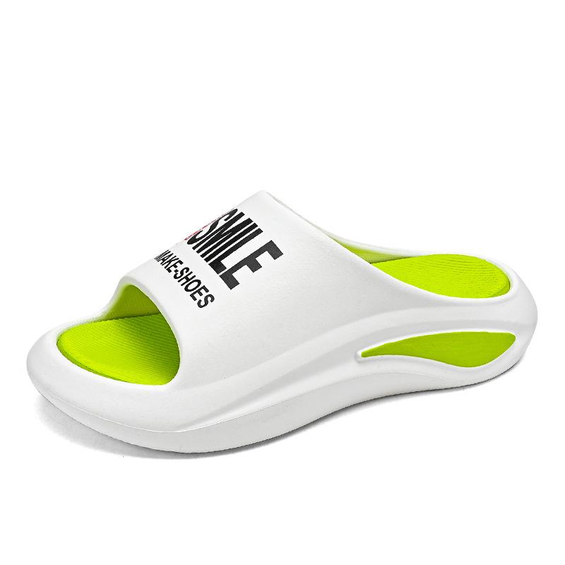 

2025 new thick-bottomed men s slippers trendy student deodorant home indoor sandals one-word slippers 39