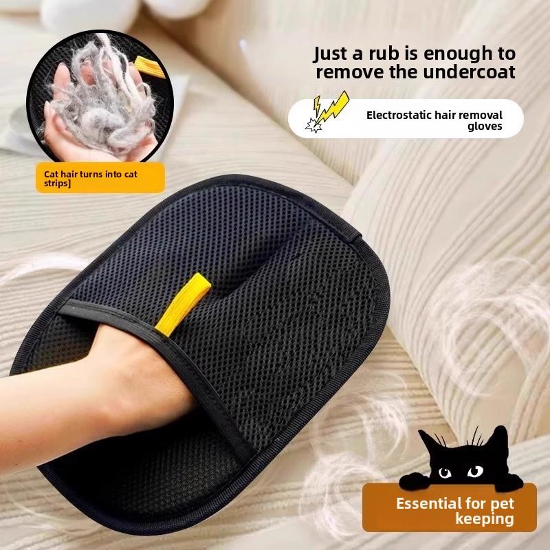 Pet electrostatic hair removal glove, two-way brush, hair removal brush, hair-sticking tool, cat hair glove for cat hair removal Hair Removal Gloves