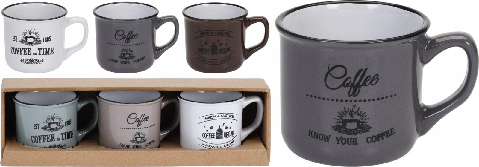 Keramik-Espressotasse, Set aus 3 Stück