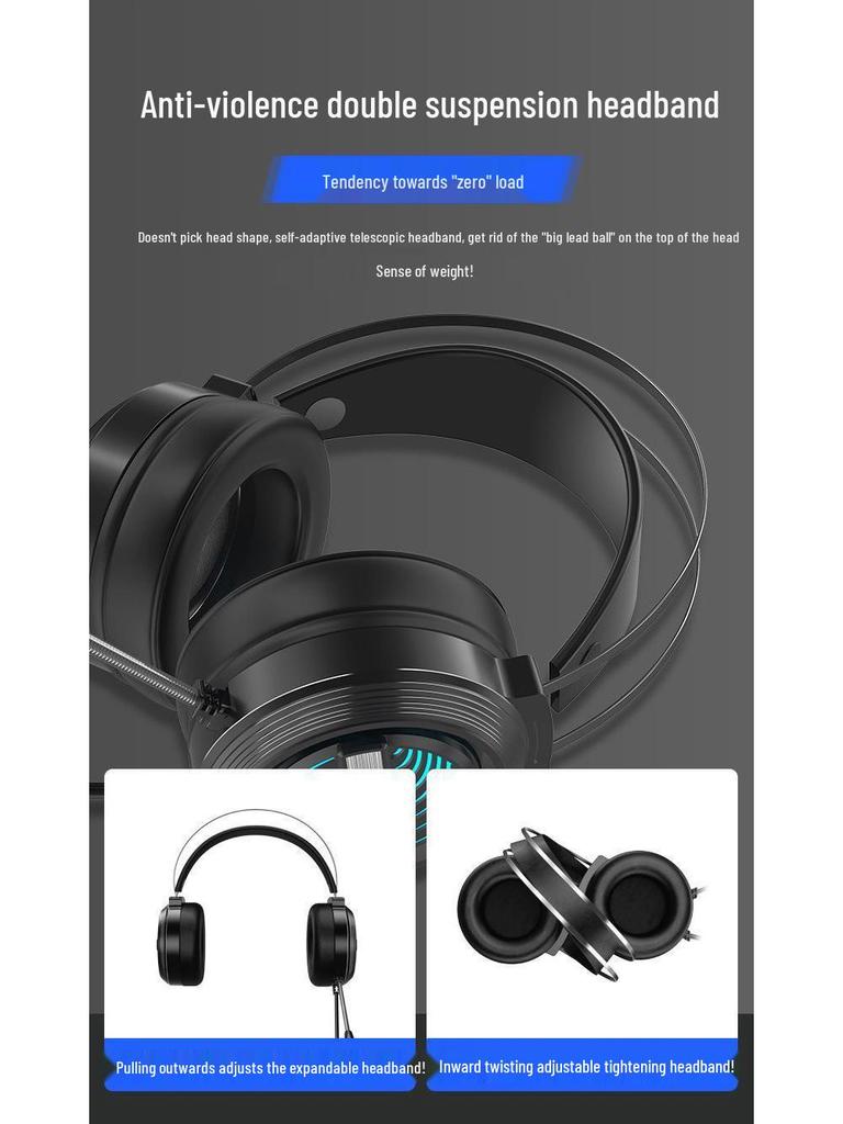 Wired USB Gaming Headset with Microphone for PC and Laptop