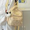 Charming Bear Pattern Backpack Versatile Lightweight Nylon School Bag For Casual Style