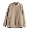 Damen Halbhoher Kragen Langarm Sweatshirt Übergröße Herbst und Winter Locker Plüschig und Warmes Oberteil