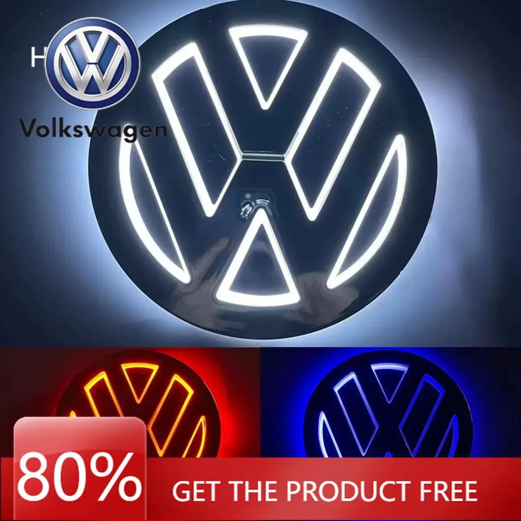 For VOLKSWAGEN 11cm 5D Logo Light LED Rear Badge Front Grille Light For VW CC Bora Golf Jetta POLO MAGOTAN Passat Logo Light Tr CWT1