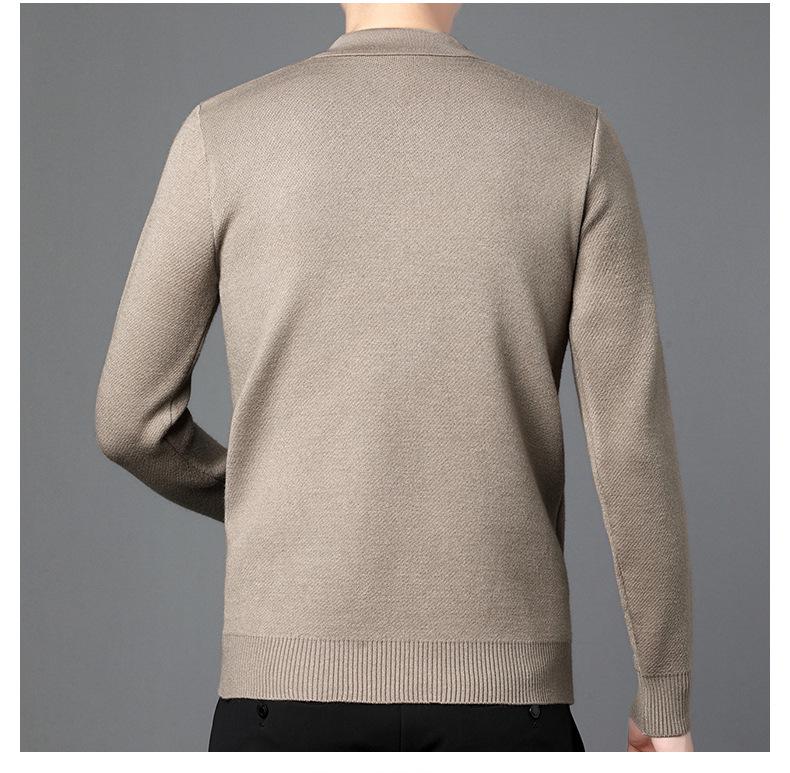 Mid-aged Men's Trendy Half-Zip Pullover Sweater
