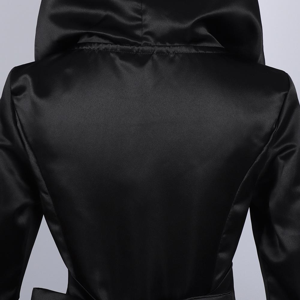 Dark Gothic Hooded Long Dress for A Renaissance-Themed Costume Party