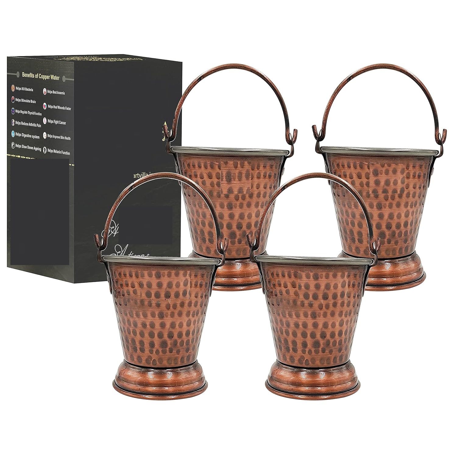 

Сталь Медь Кованый Дизайн Античный Темный Тон Ведро, Сервировочная Посуда и Столовая Посуда для Дома, Отеля и Ресторанов, Объем-300 МЛ,