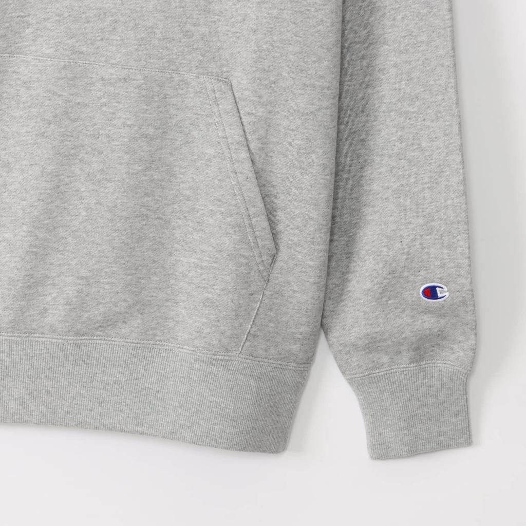 Parka Long Sleeve Fleece Script Logo Hooded Sweatshirt Oxford Gray M [Champion] C8-W130Z Men's