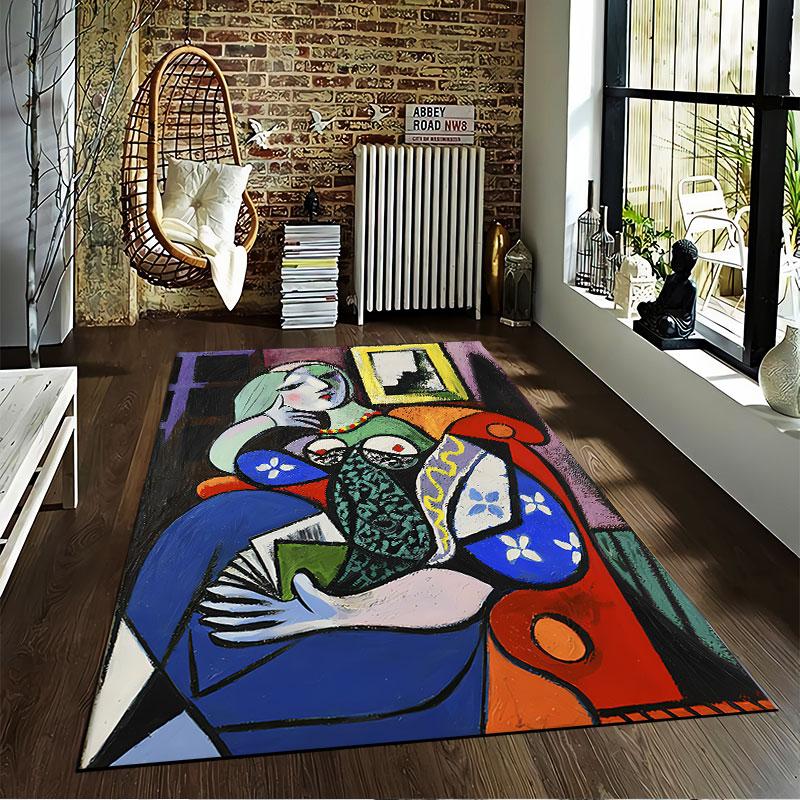 Abstract Cubist Woman Artwork Suitable As a Non-slip Mat for the Living Room or Bedroom Sofa