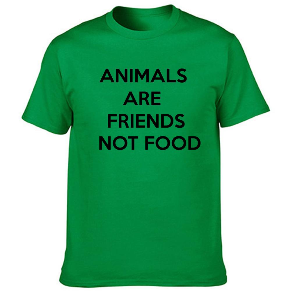 Animals Are Friends Not Food Graphic T Shirt Men S Tee Slogan Vintage Tops Tumblr Vegan