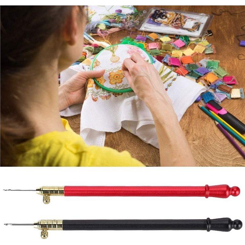 French Crochet Hook With 9 Needles, Stainless Steel Ergonomic Handle For Sewing, Beading, Knitting, DIY Projects