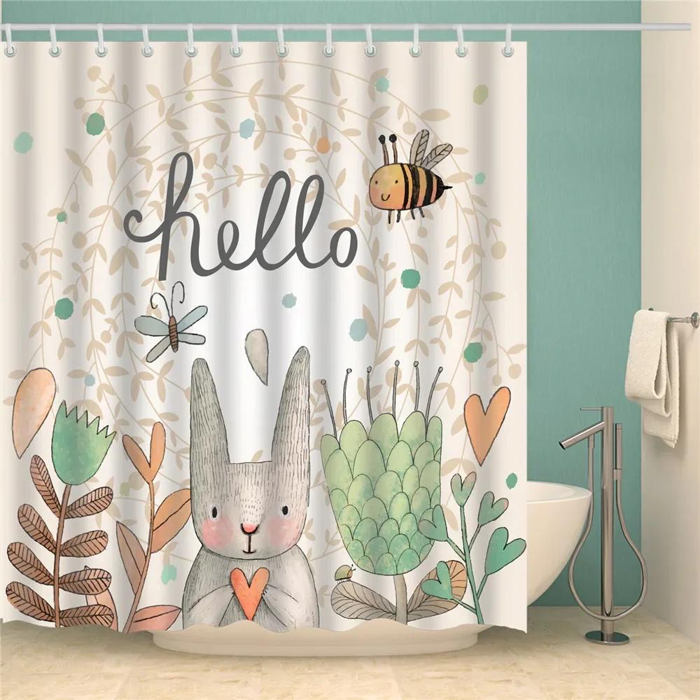 3D Buddha Plant Printed Bath Curtains Waterproof Polyester Fabric Bathroom Shower Curtain Screen with Hooks Bathroom Curtains