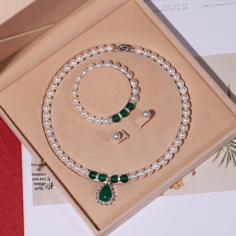 Elegante Collana di Perle di Conchiglia Profonda - Perfetto Regalo per la Festa della Mamma