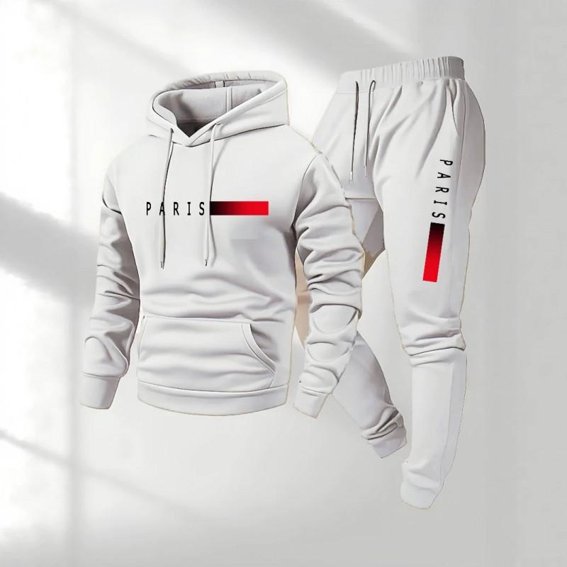 Mens Hoodie Sweatpants Set Casual Sportswear Thick Fall Winter Outfit