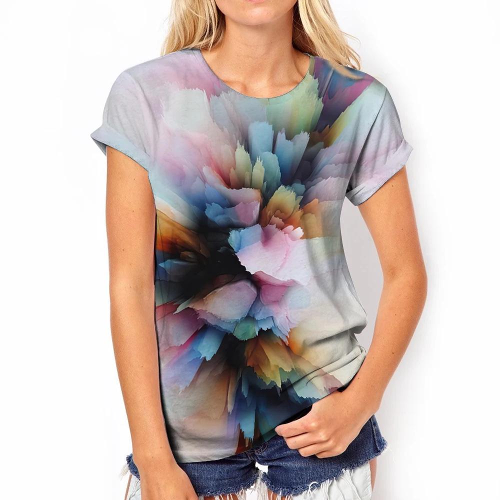 Summer Women's Elegant Personalized Cartoon Field Sunset 3D Printed Top T-shirt Women's Casual Fashion Short Sleeve Top